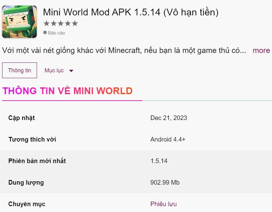 Mini World Mod APK 1.5.14