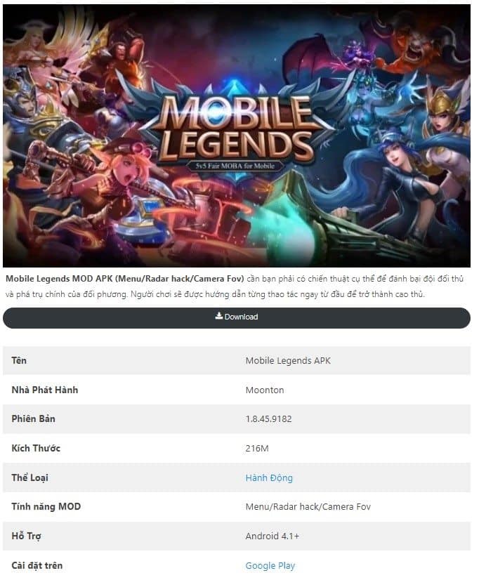 Mobile Legends MOD APK 1.8.45.9182