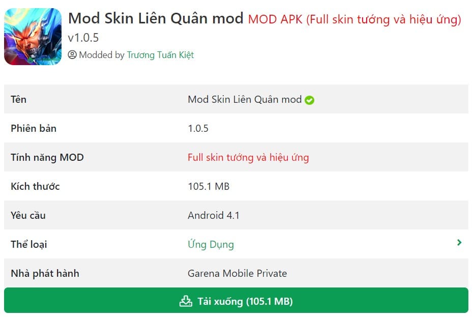 Mod Skin Liên Quân mod MOD APK v1.0.5