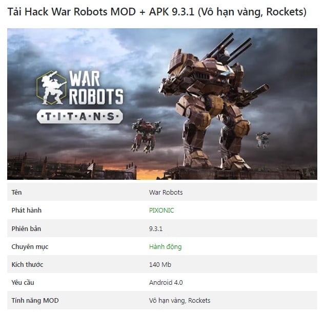 Mod War Robots MOD + APK 9.3.1