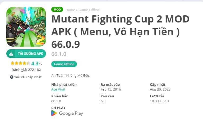 Mutant Fighting Cup 2 Hack Mod Apk