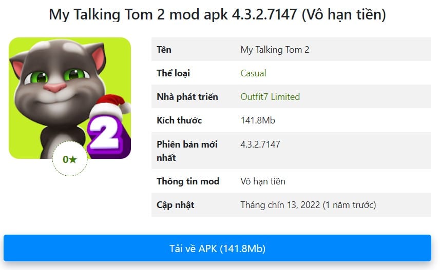 My Talking Tom 2 mod apk 4.3.2.7147