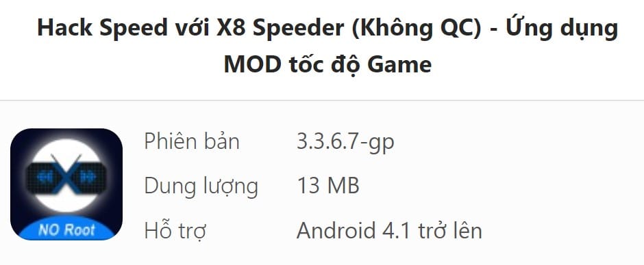 Speed với X8 Speeder v3.3.6.7-gp