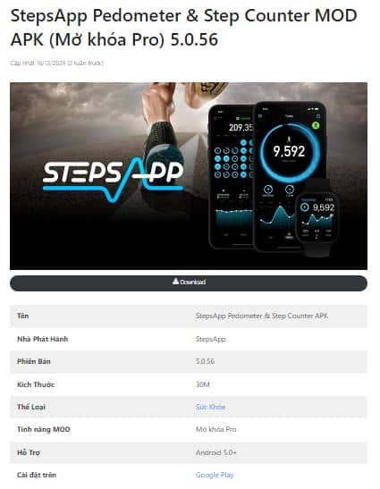 StepsApp Pedometer & Step Counter MOD APK (Mở khóa Pro) 5.0.56