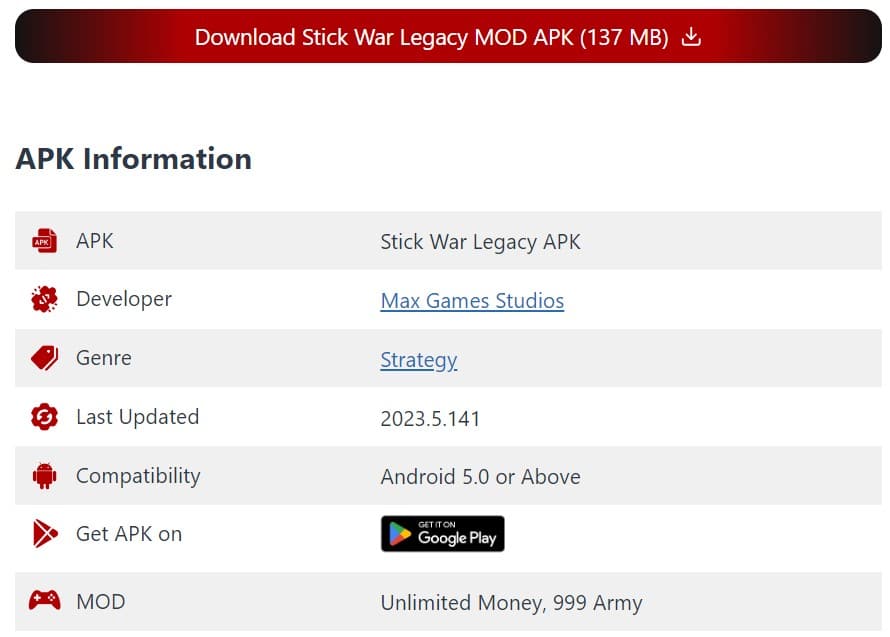 Stick War Legacy APK MOD 2023.5.141