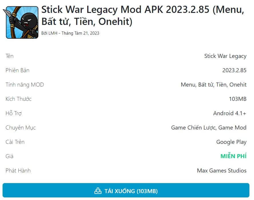 Stick War Legacy Mod APK 2023.2.85