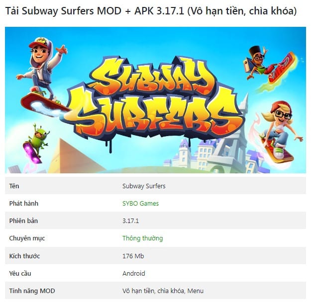 Subway Surfers MOD + APK 3.17.1