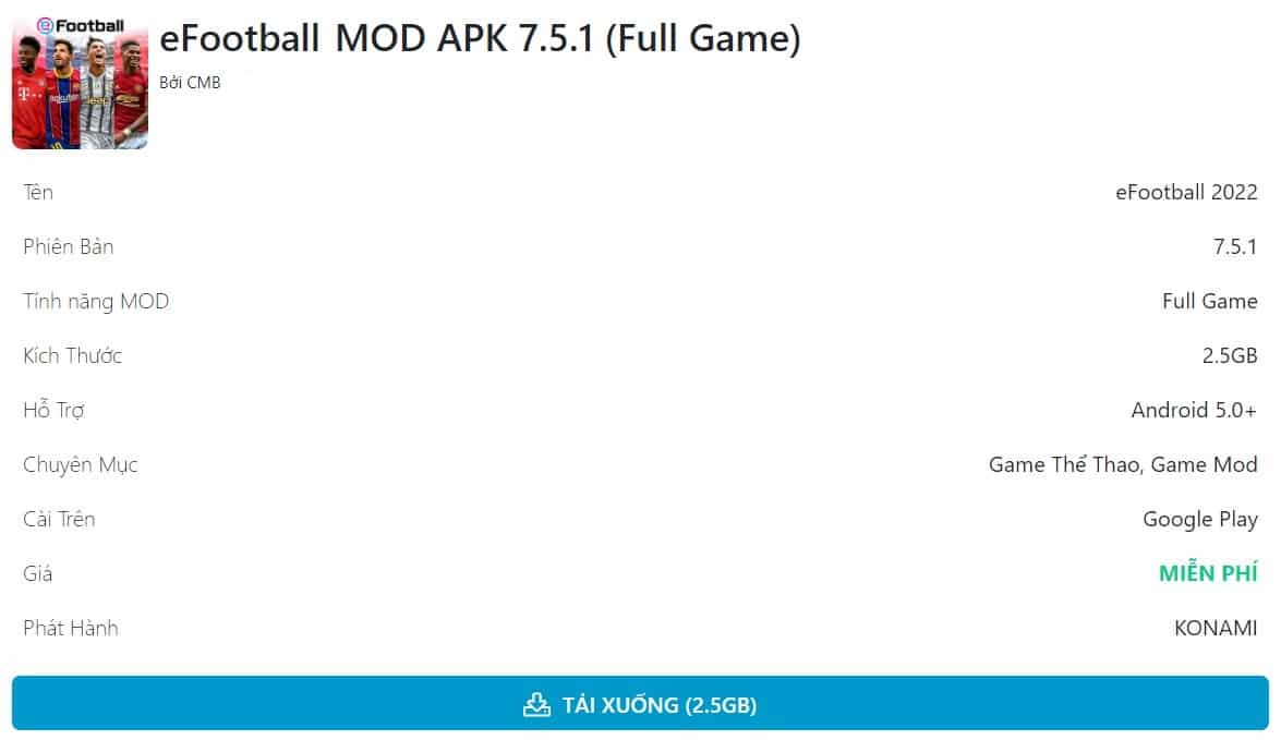eFootball MOD APK 7.5.1