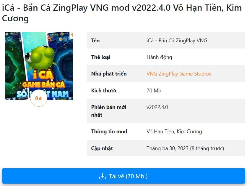 iCá - Bắn Cá ZingPlay VNG mod v2022.4.0