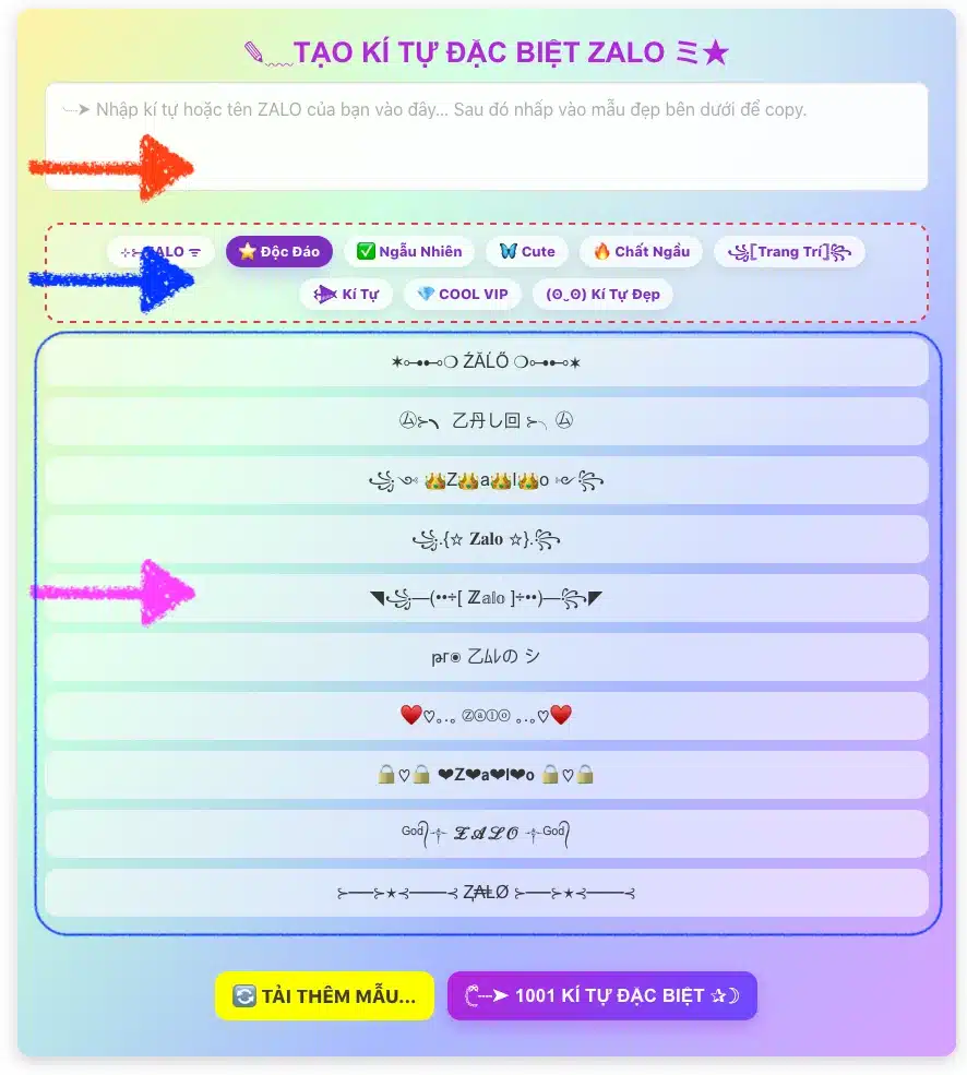 Cách Tạo Kí Tự Đặc Biệt Zalo