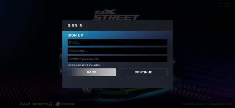 Đăng ký tài khoản carx street