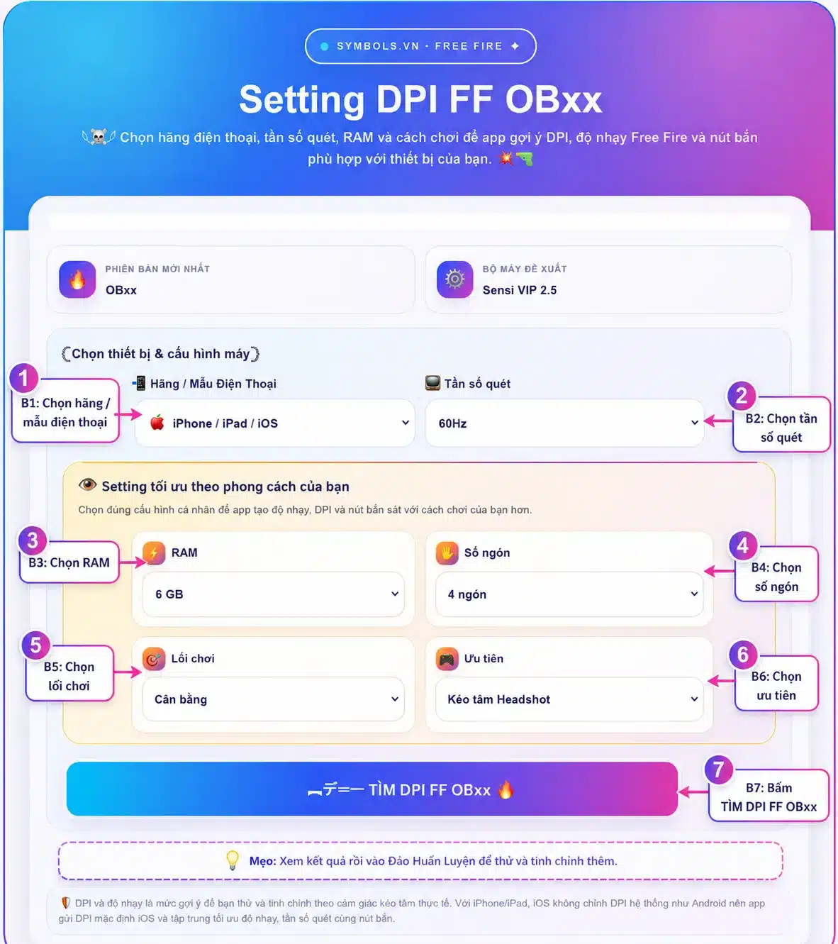 Cách Dùng App DPI FF Android & iOS