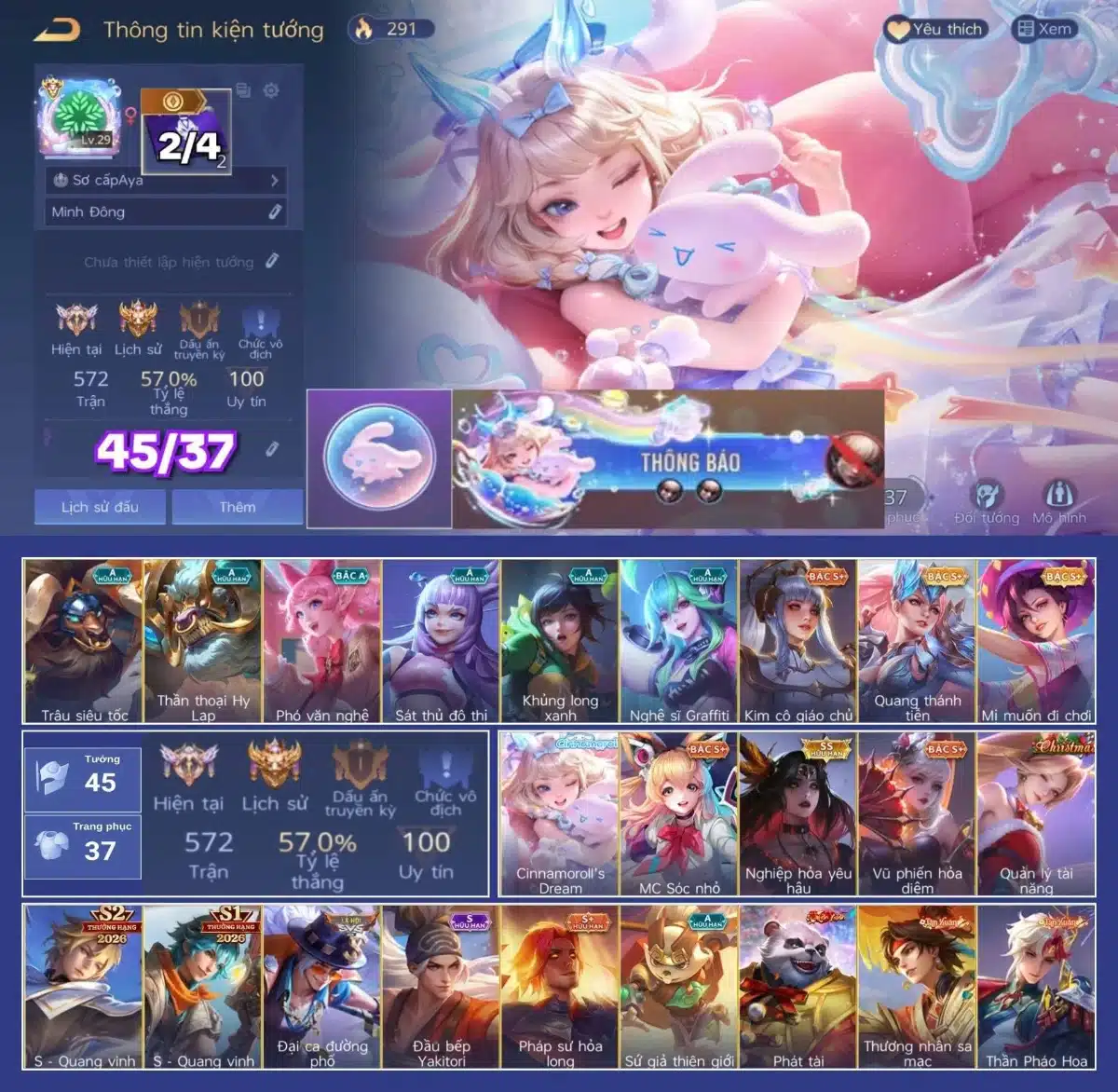 Acc cộng đồng Liên Quân Aya free