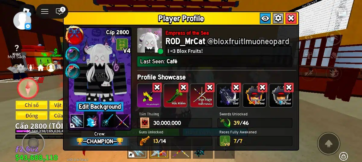 Acc Blox Fruit level max 2800