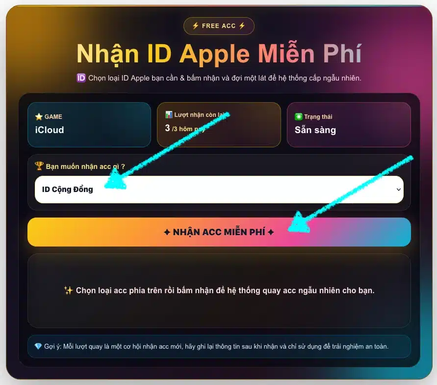 Cách lấy id Apple miễn phí
