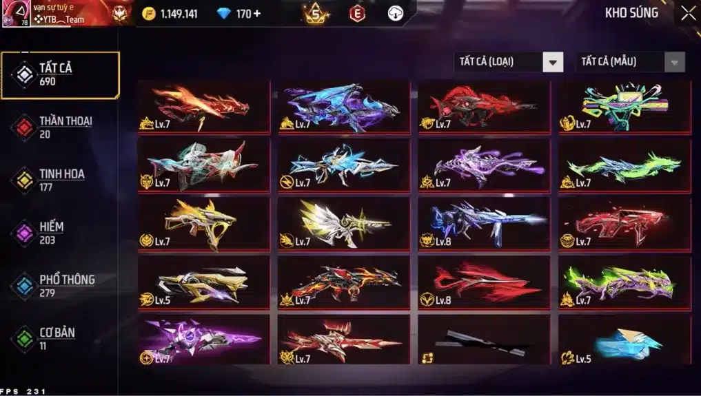 Skin Súng Lv7 Miễn Phí