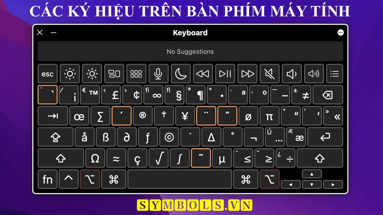 Các Ký Hiệu Trên Bàn Phím Máy Tính