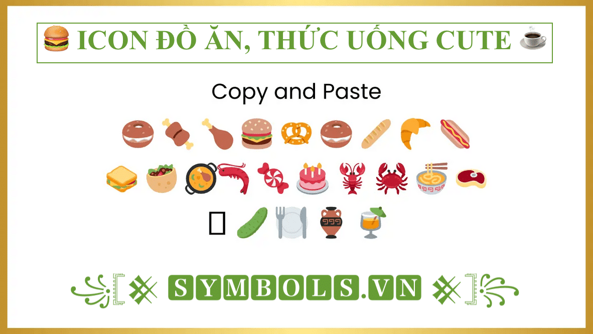 90+ Icon Đồ Ăn Cute, Emoji Đồ Uống, Hộp Trà Sữa Dễ Thương