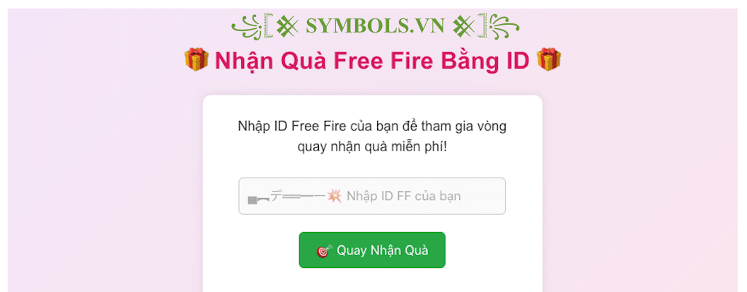 Nhận Quà FF Bằng ID Miễn Phí