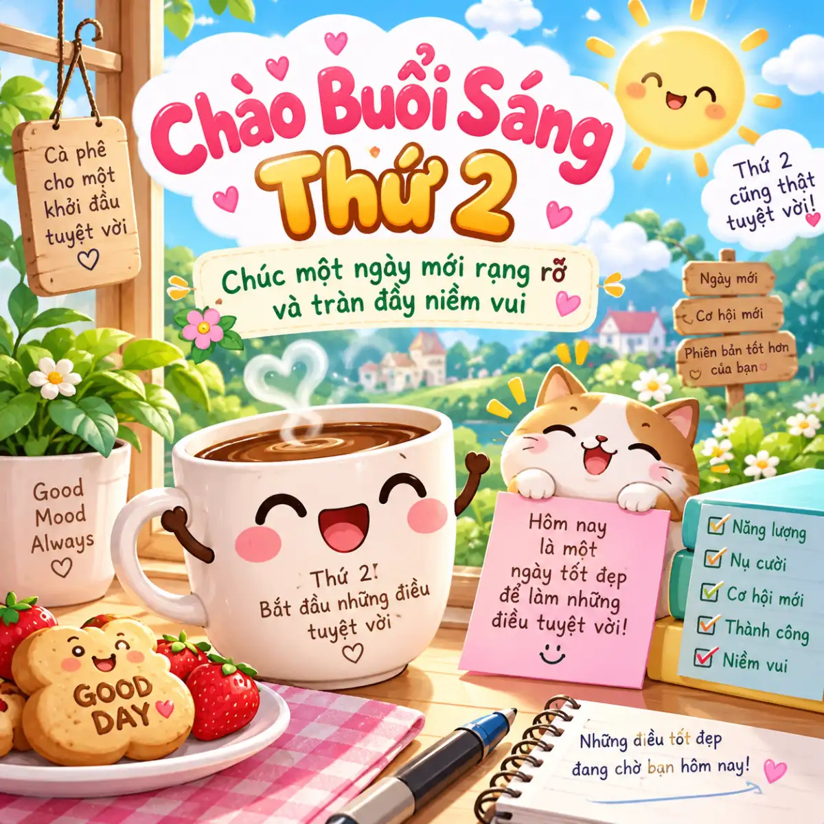 Ảnh chào buổi sáng thứ hai vui vẻ