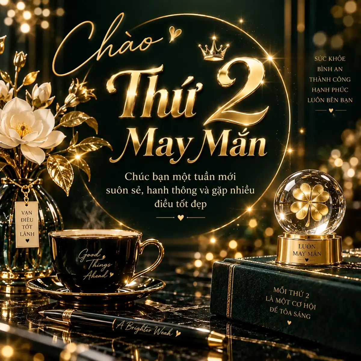 Hình chào thứ 2 may mắn