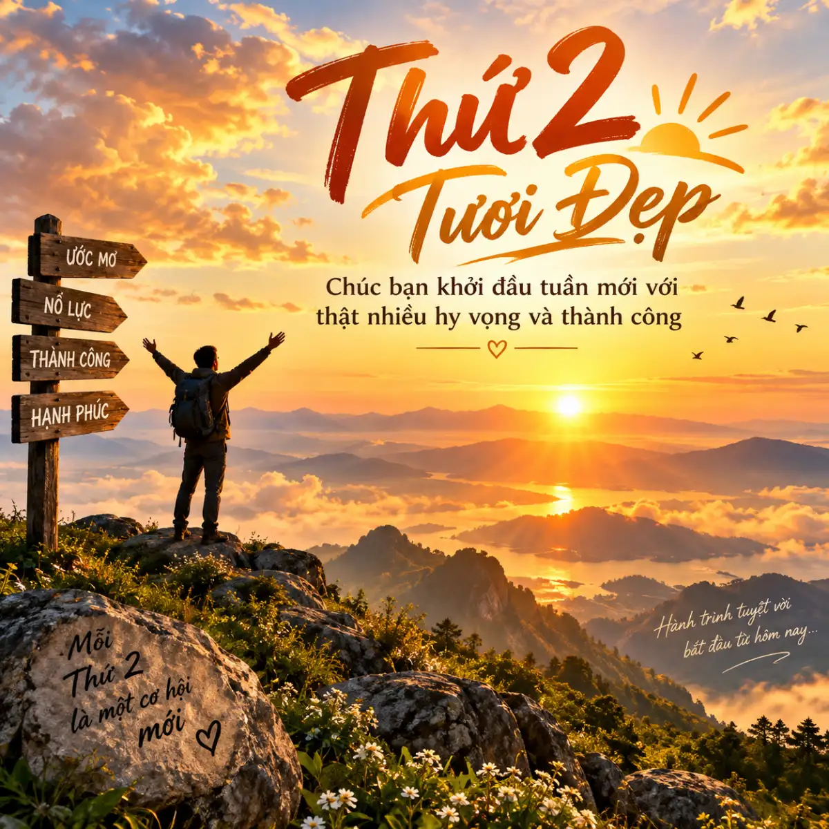 Hình chúc thứ 2 tươi đẹp