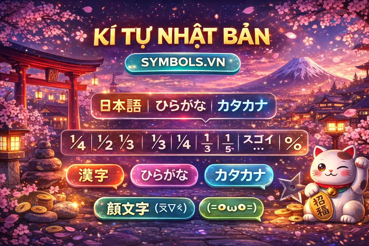 Kí Tự Đặc Biệt Tiếng Nhật