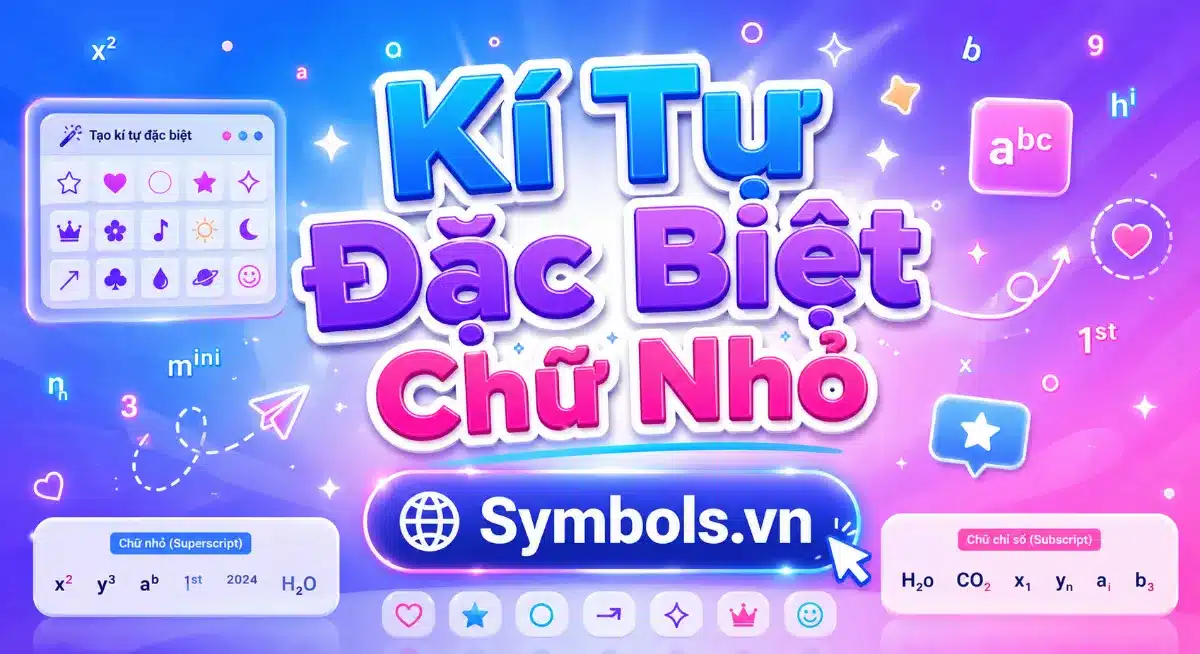 Kí Tự Đặc Biệt Chữ Nhỏ