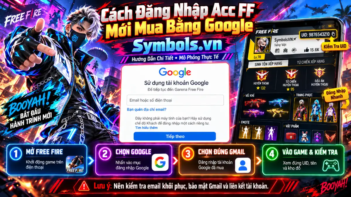 Cách Đăng Nhập Acc FF bằng Google
