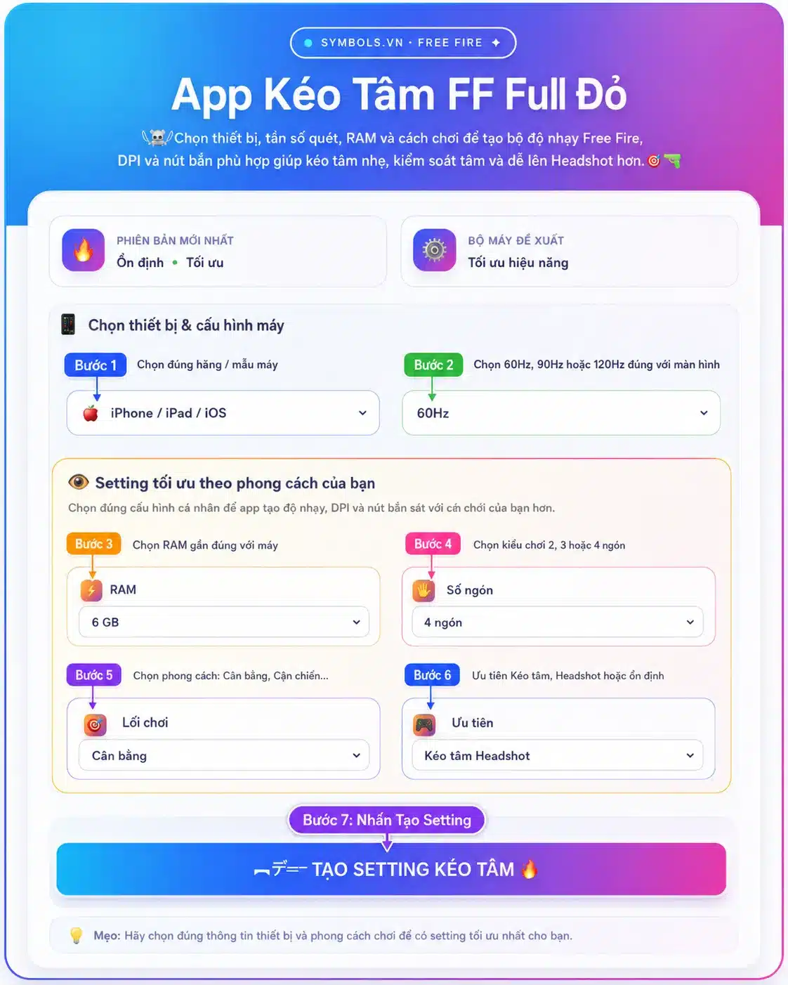 Cách Dùng App Kéo Tâm FF