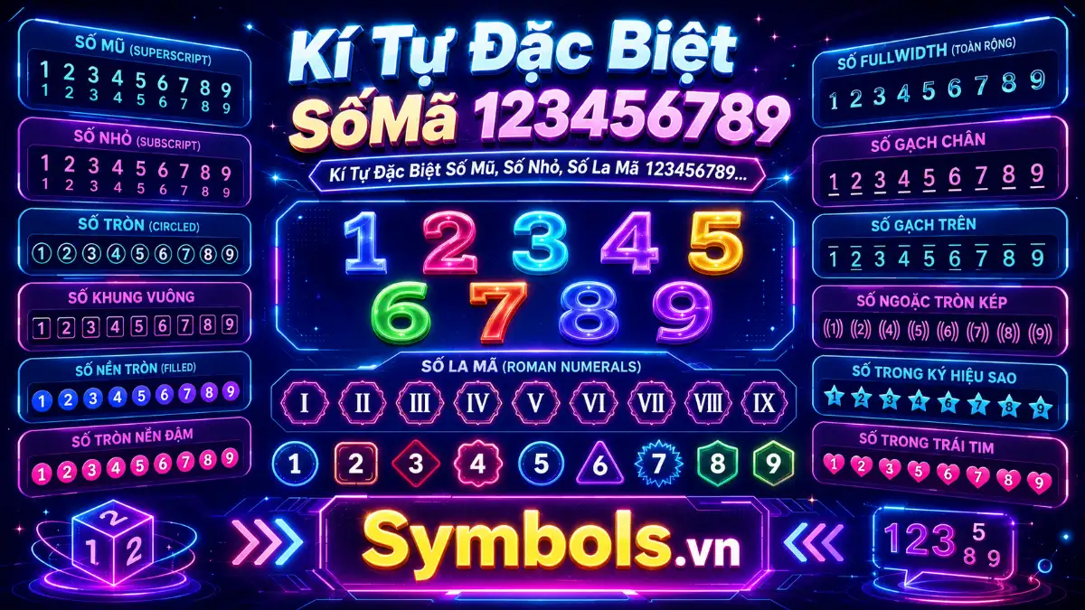 Kí Tự Đặc Biệt Số