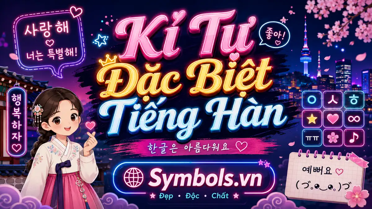 Kí Tự Đặc Biệt Tiếng Hàn