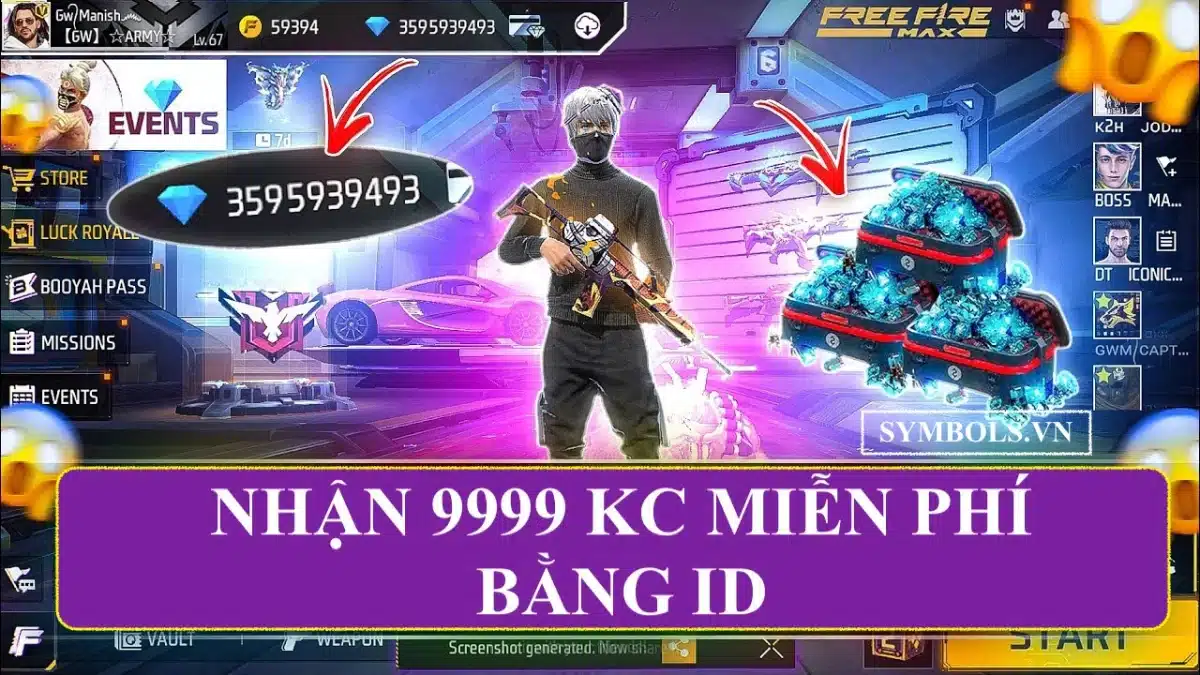 Nhận 9999 KC Miễn Phí Bằng ID