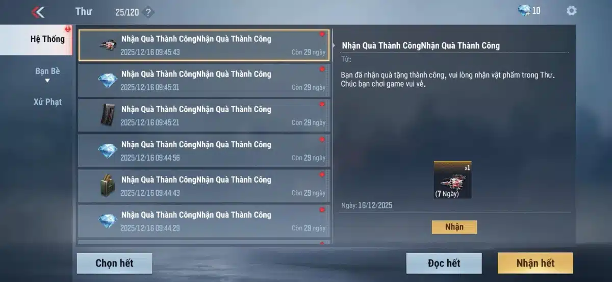 Nhập Code Crossfire Legends Thành Công