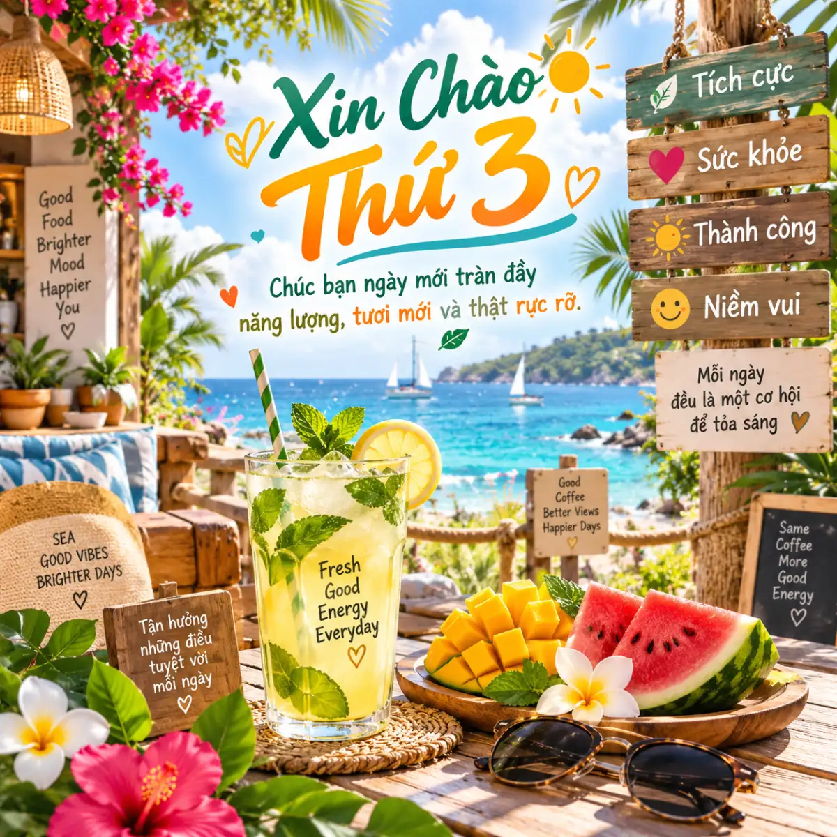 Ảnh xin chào ngày thứ 3 dễ thương