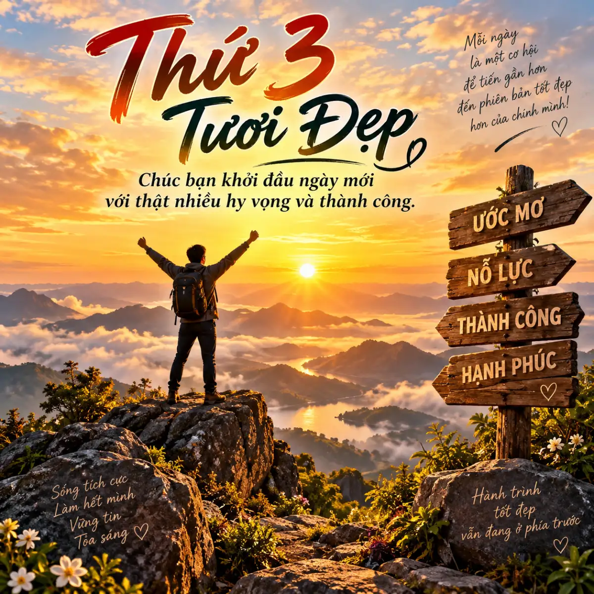 Hình ảnh chào ngày mới thứ ba tươi đẹp