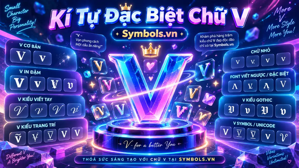 Kí Tự Đặc Biệt Chữ V