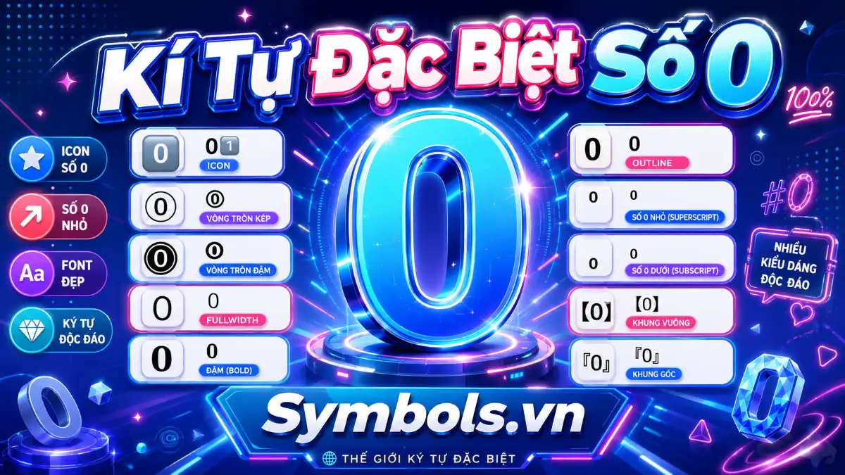 Kí Tự Đặc Biệt Số 0