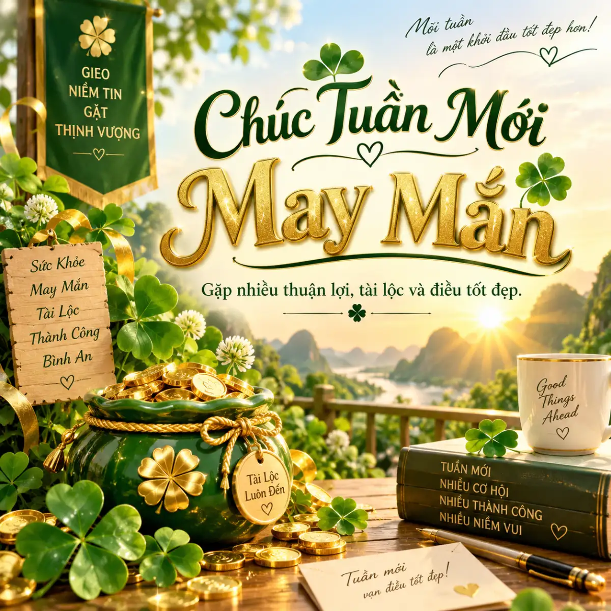 Ảnh chúc tuần mới may mắn