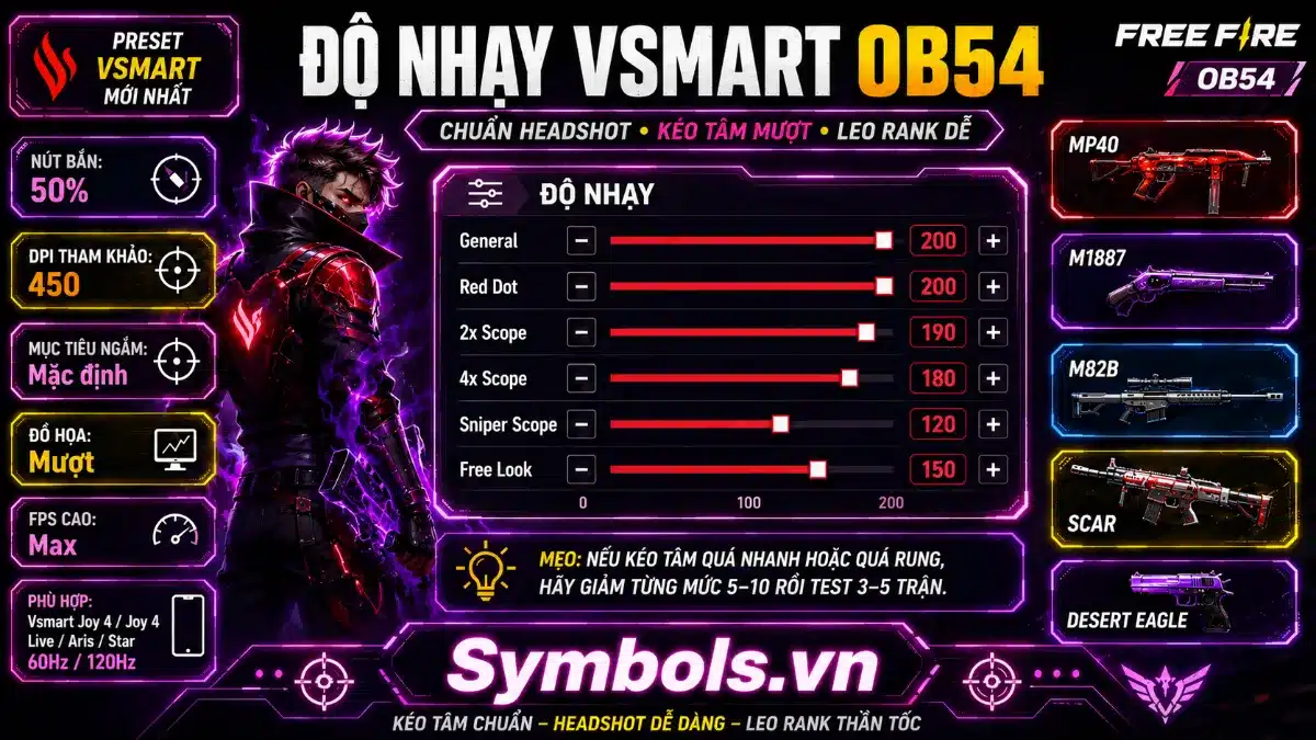 Độ Nhạy FF Vsmart Full Đỏ OB54
