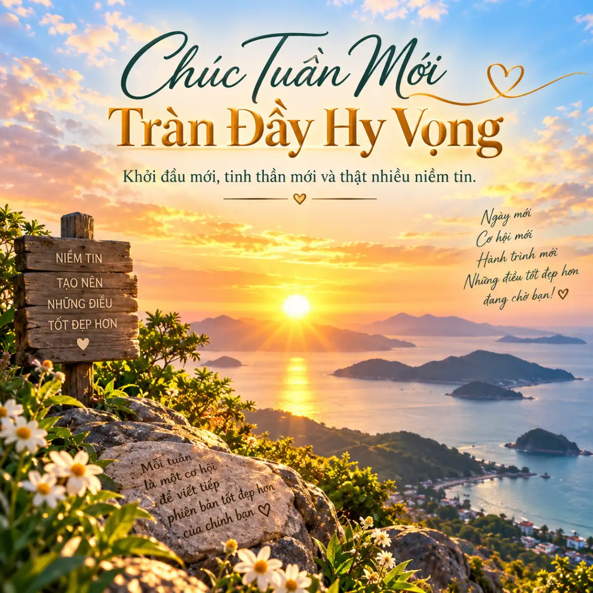 Hình ảnh chúc đầu tuần tràn đầy hy vọng