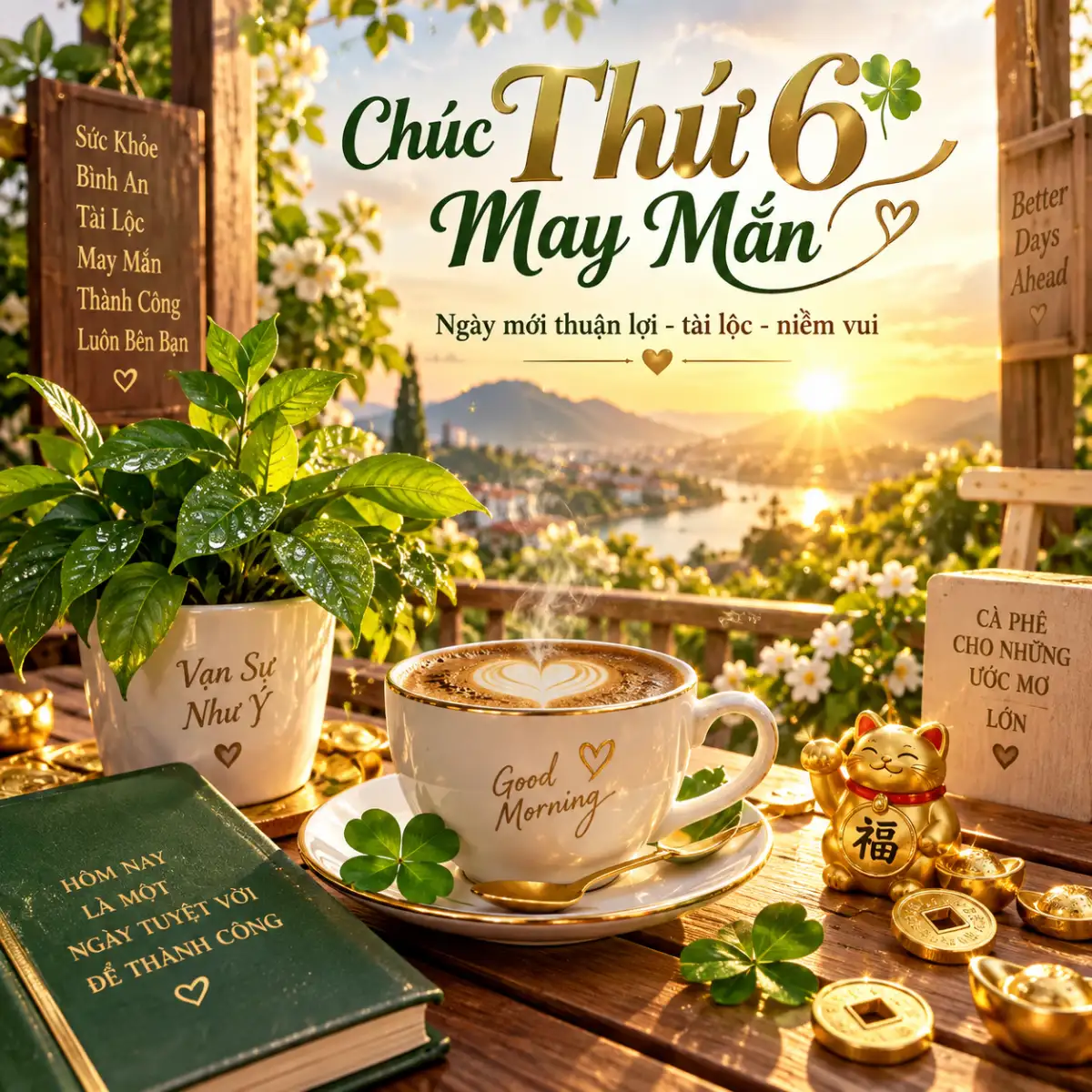 Hình ảnh chúc thứ 6 may mắn