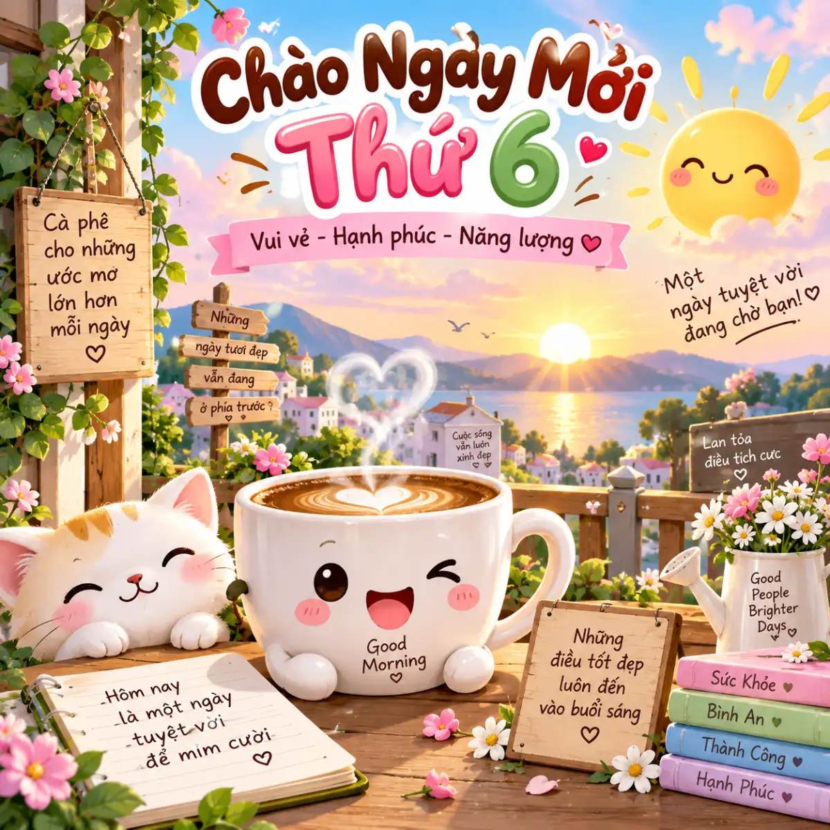 Hình ảnh chúc thứ 6 vui vẻ và hạnh phúc