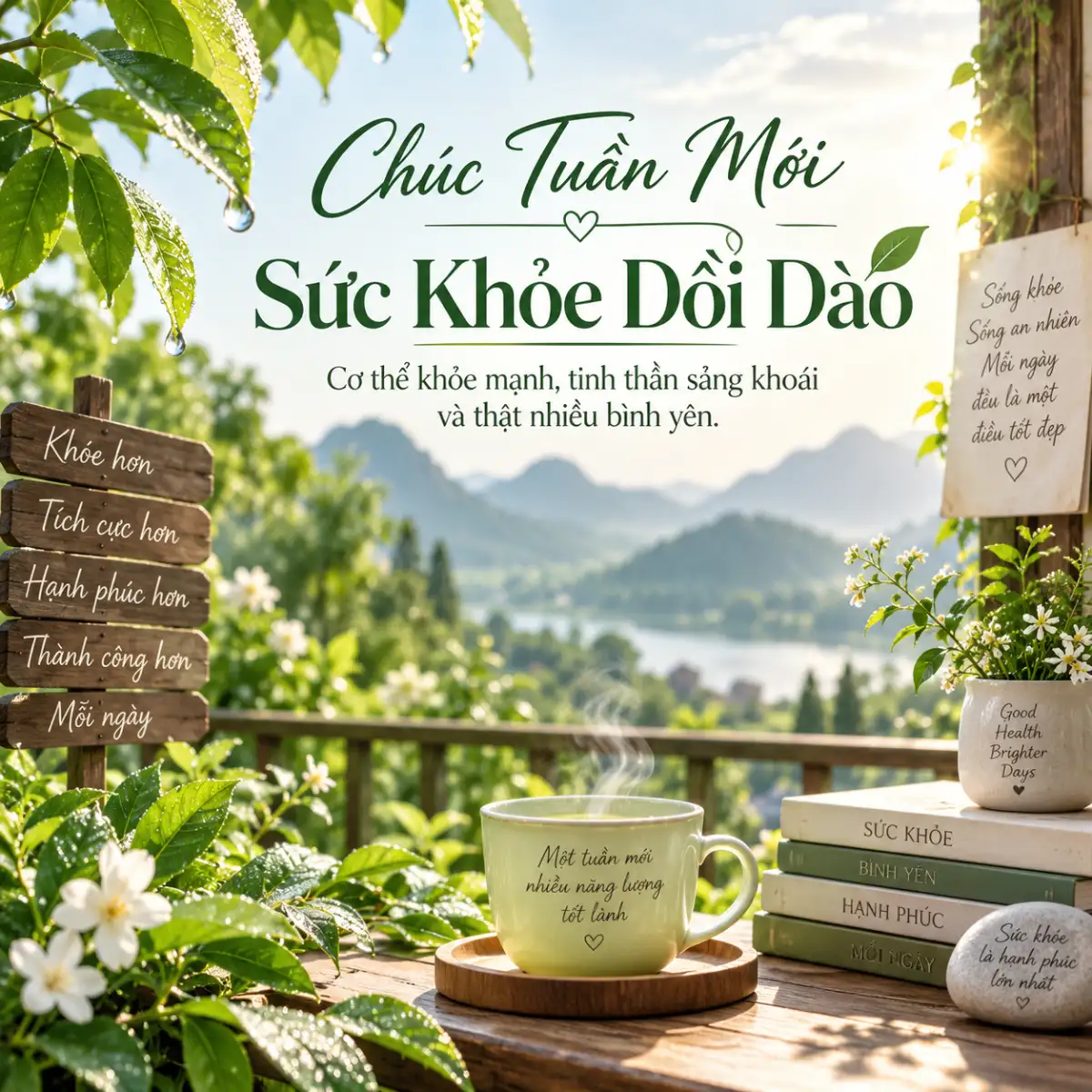 Hình chúc tuần mới sức khoẻ dồi dào