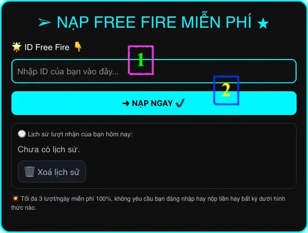 Nạp KC FF Miễn Phí