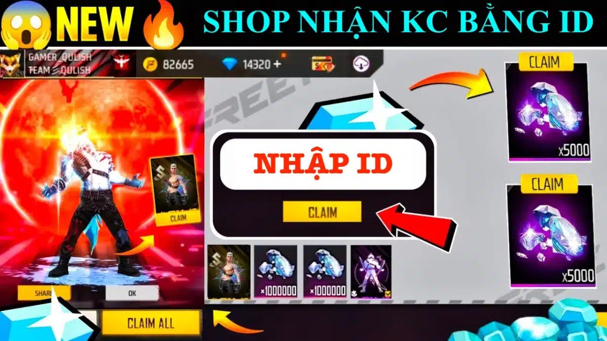 Shop Nhận KC Miễn Phí Bằng ID
