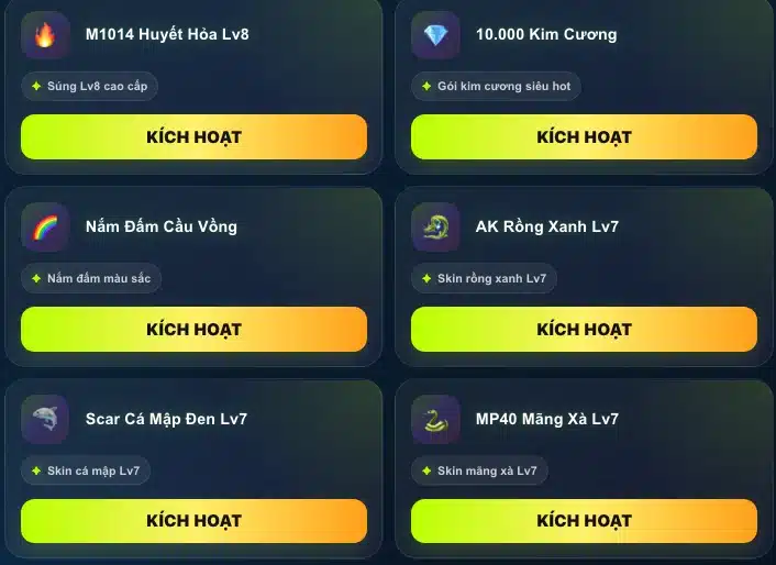 Vật Phẩm Shop Huyền Bí FF