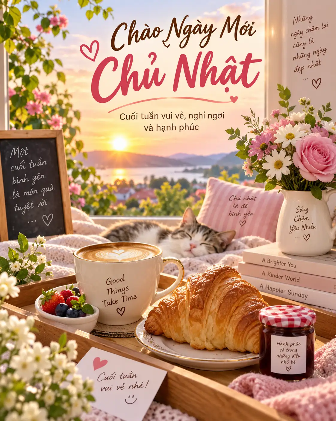 Ảnh chào ngày mới chủ nhật vui vẽ