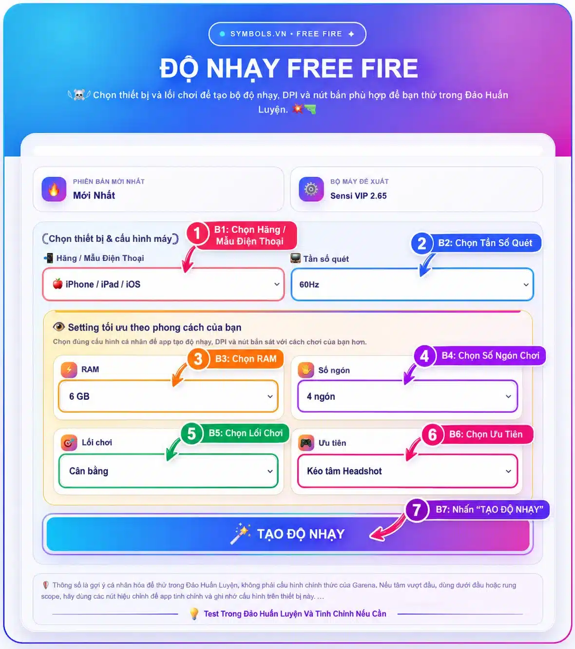 Cách dùng App chỉnh độ nhạy FF Headshot