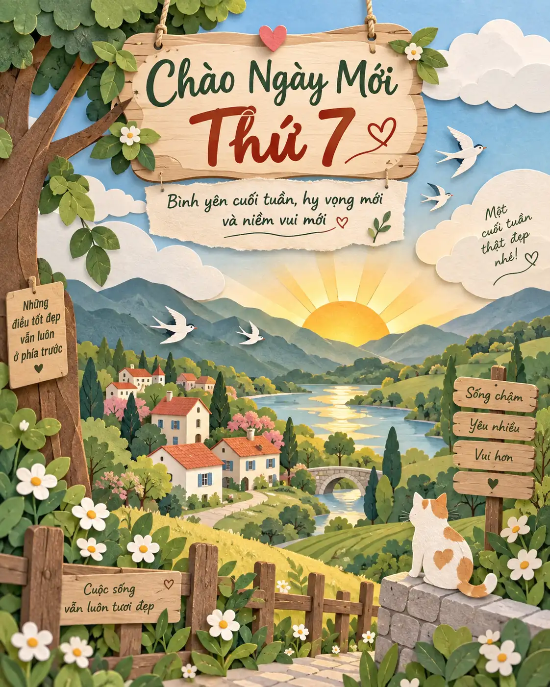 Hình ảnh chào buổi sáng thứ 7 tươi đẹp